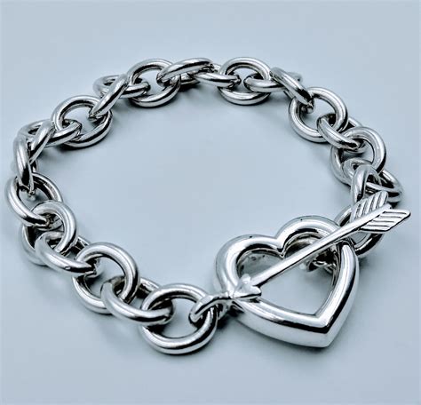 Tiffany & Co. - 1994 Collection Heart Arrow Toggle Sterling Silver ...