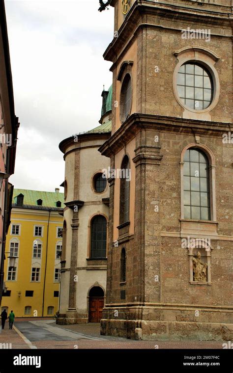 Old buildings near Innsbruck Cathedral, also known as the Cathedral of ...