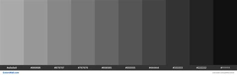 Shades of Dark Gray #A9A9A9 hex color | Light grey color code, Hex ...