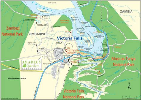 Victoria Falls Zambia Map