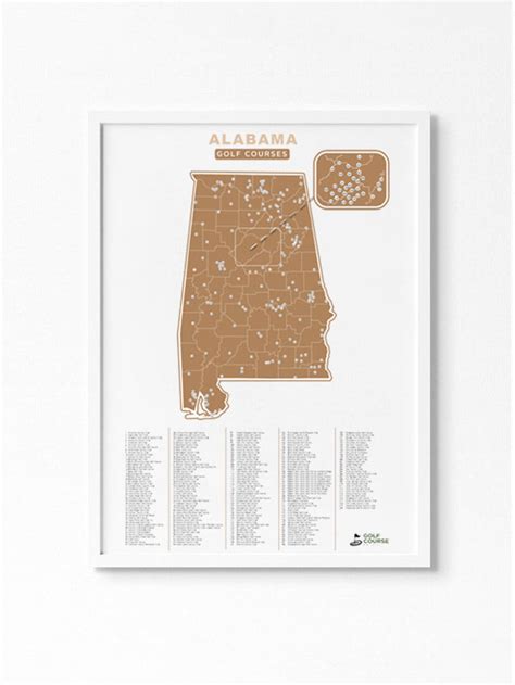 Best Alabama Golf Course Map | Special Gift - Golf Course Prints