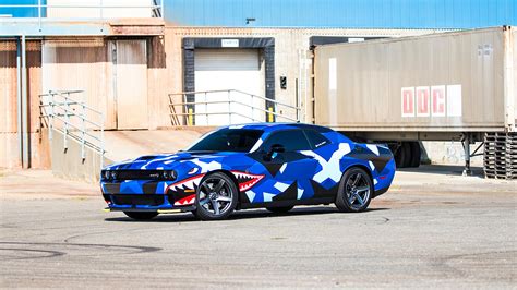 2018 Dodge Challenger Hellcat Camo Shark - Paint Wraps | Palmer Signs Inc.