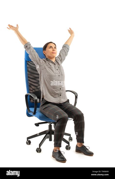 Sitting chair legs crossed woman hi-res stock photography and images ...