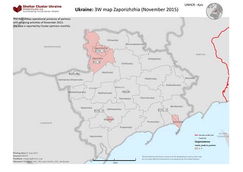 Ukraine: 3W map Zaporizhzhia (November 2015) - Ukraine | ReliefWeb