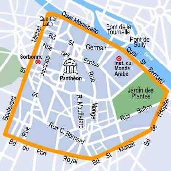 Map of the Quartier Latin | Paris latin quarter, Latin quarter, Paris ...