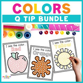 Preschool Colors Q Tip Crafts: BUNDLE by Preschool Packets | TPT