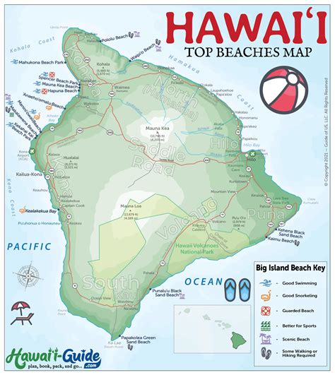 Top 10 Beaches on Big Island Hawaii + Best of Big Island Beach Map