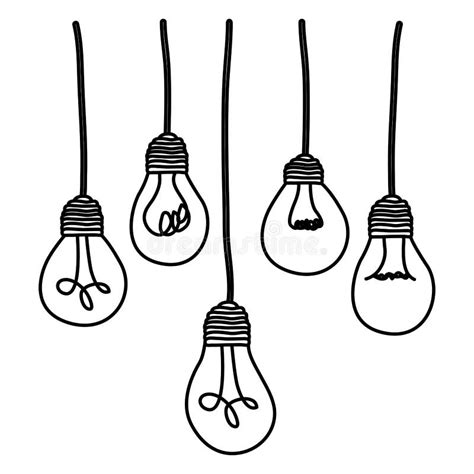 Light bulbs hanging icon stock illustration. Illustration of lighted ...