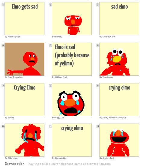 Elmo gets sad - Drawception