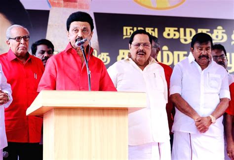 Tamil Nadu Chief Minister MK Stalin during the wreath laying ceremony ...