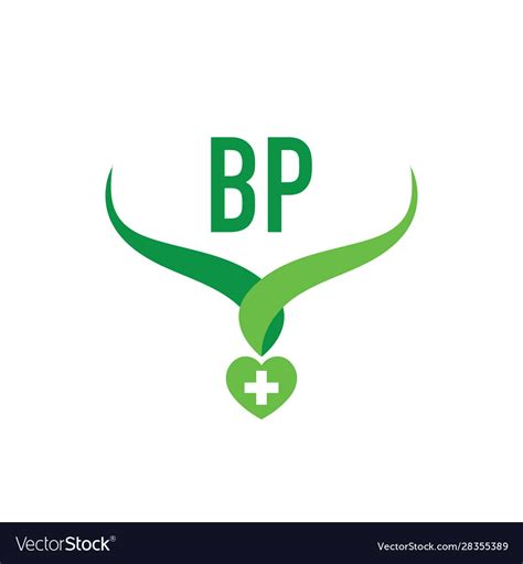 Initial letter bp creative health green logo Vector Image