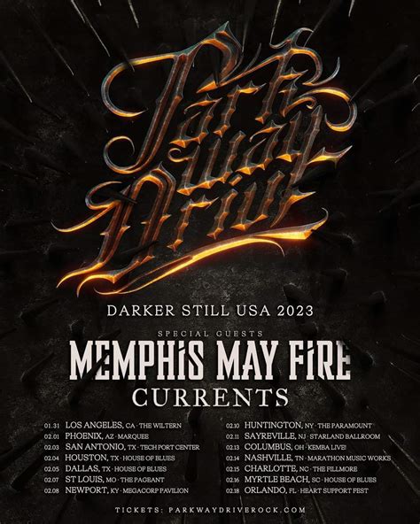 PARKWAY DRIVE "Darker Still USA 2023" Tour Setlist Playlist - Setlist Guy