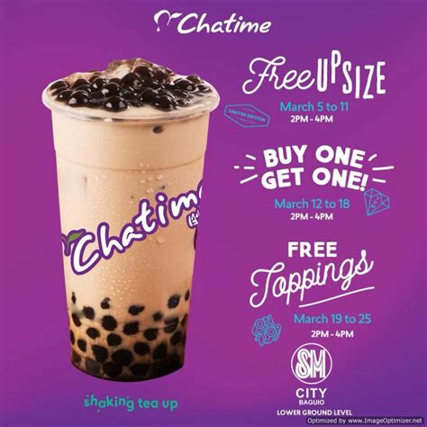 Free Upsize, Buy 1 Get 1, Free Toppings at Chatime SM Baguio Opening ...