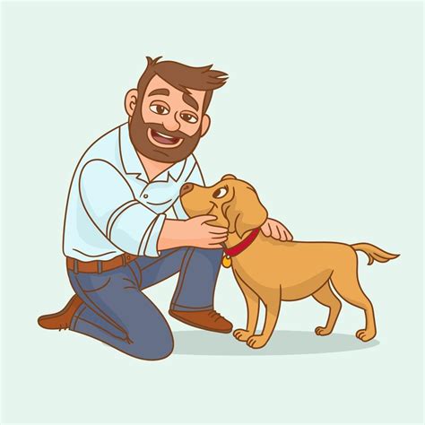 Man with labrador dog 1967141 Vector Art at Vecteezy