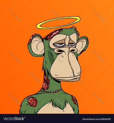 Monkey full of wounds in his body nft art Vector Image