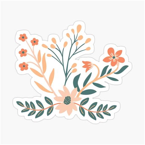 an orange and green floral sticker on a white background with the words ...