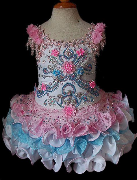 Glitz Beaded Bodice Little Princess Natural Cupcake Pageant Dress ...