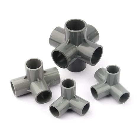 Inner Dia. 20mm Gray Solid PVC Pipe Connectors Greenhouse Watering Main ...