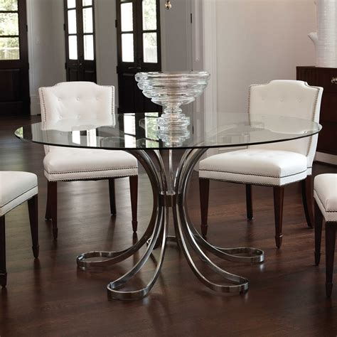 Round Glass Dining Table Wood Base | Foter