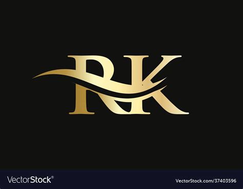 Modern rk logo design for business and company vector image on ...