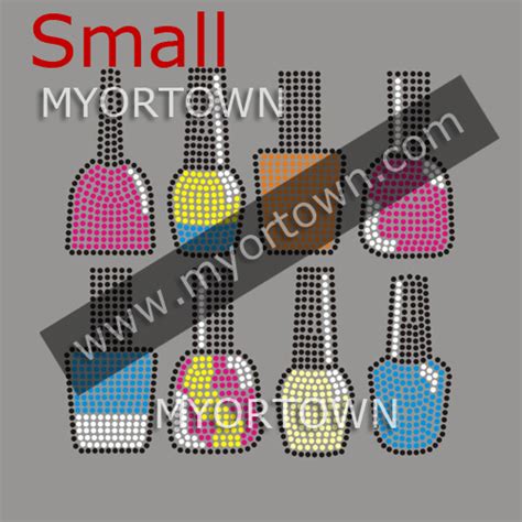 nail polish bottles Rhinestone Iron-on transfer applique Design ...