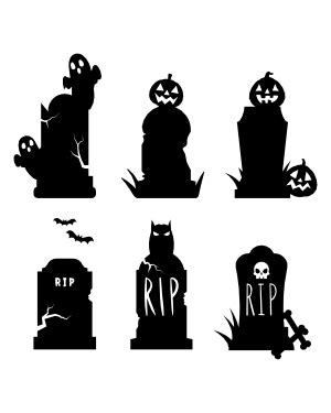 Simple Tombstone Silhouette Clip Art