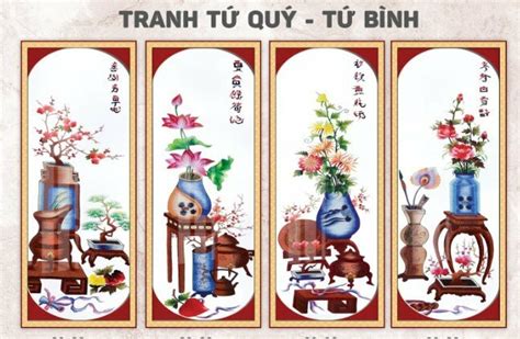 101 Mẫu tranh Tứ Bình đẹp, sang trọng, phong thuỷ tài lộc, may mắn