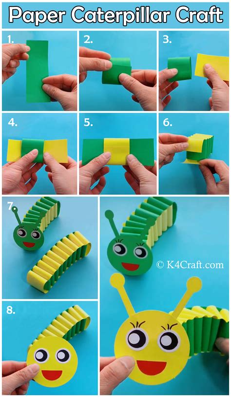 make-paper-caterpillar-craft-for-kids-pin • K4 Craft