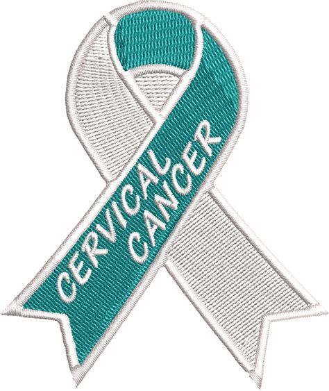 Amazon.com: Cervical Cancer Teal White Awareness Ribbon Series 3.5 ...