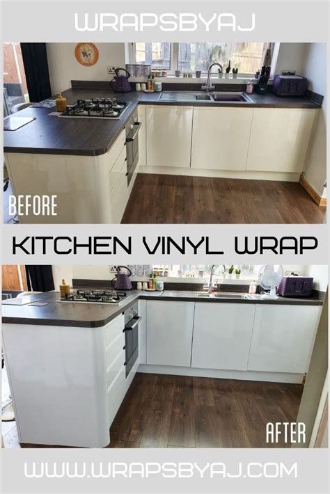 Before And After Vinyl Wrap Kitchen Makeover - KICTNE