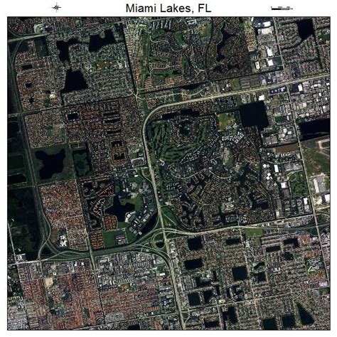 Aerial Photography Map of Miami Lakes, FL Florida