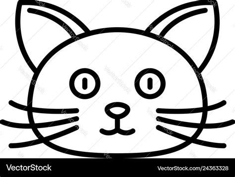 Home cat face icon outline style Royalty Free Vector Image