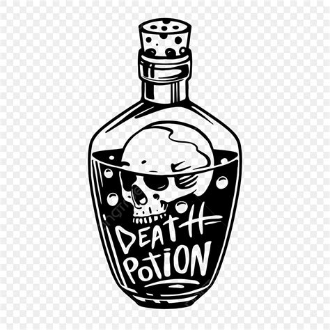 Potion Bottle Vector Hd Images, Bottles With Potions Poison And Skull ...