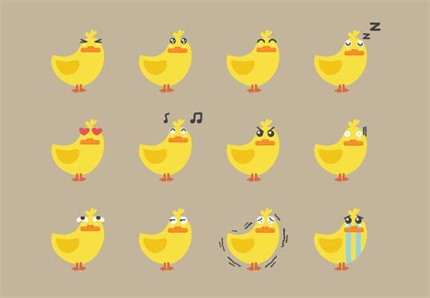 Cartoon duck emoji set 14037718 Vector Art at Vecteezy