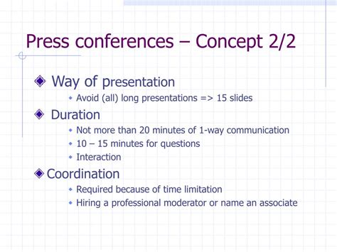 PPT - Press conference PowerPoint Presentation, free download - ID:481798