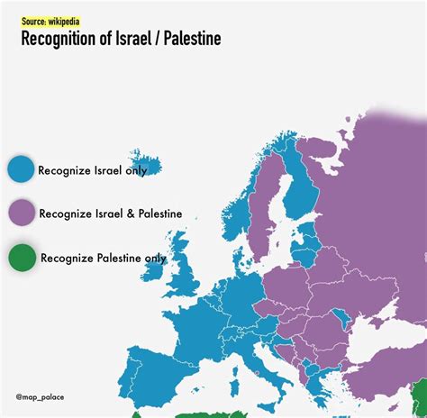 Recognition of Israel and/or Palestine. by... - Maps on the Web