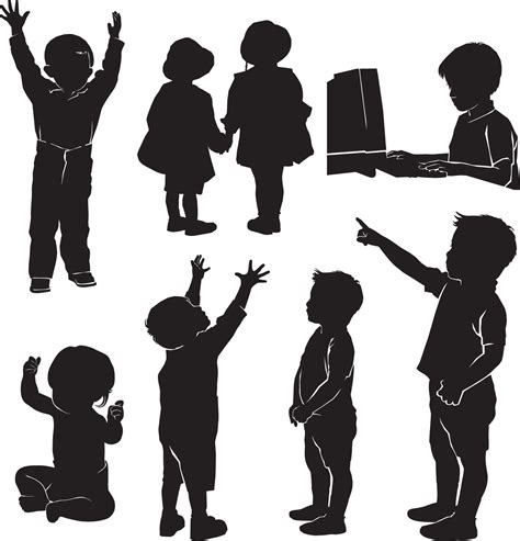 Kids Playing Silhouette Vector Free