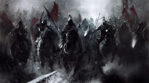 fantasy art, medieval, battle, banner, war, winter, warrior, knight ...