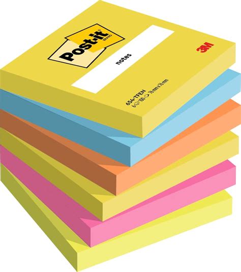 Buy Post-it Notes Energetic Color Collection, Pack of 6 Pads, 100 ...