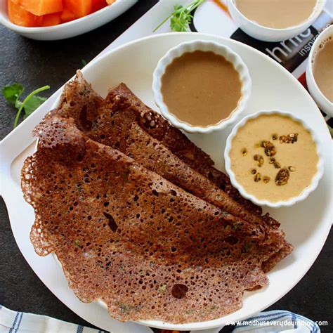 Instant Ragi Dosa with Ragi Flour - Madhu's Everyday Indian