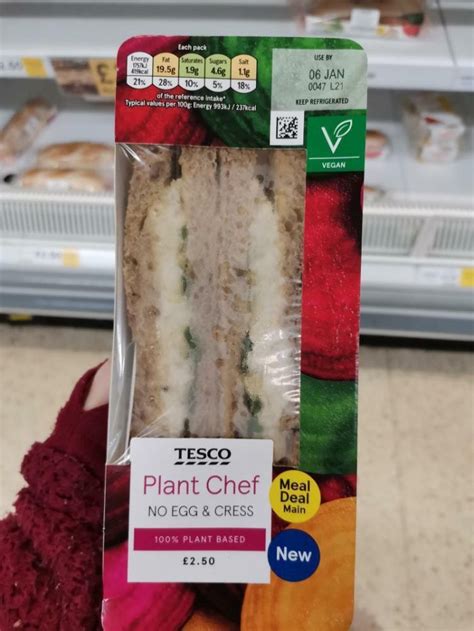 Tesco Plant Chef No Egg & Cress Sandwich – Vegan Food UK