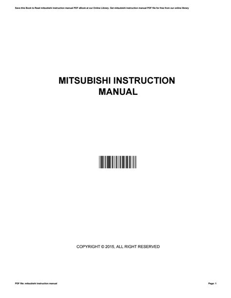 Mitsubishi instruction manual by mdhc8 - Issuu