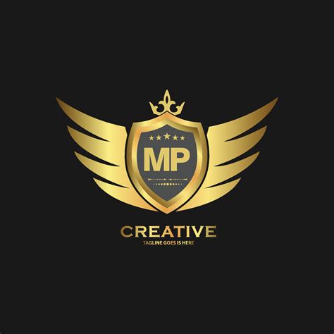 Abstract letter MP shield logo design template. Premium nominal ...