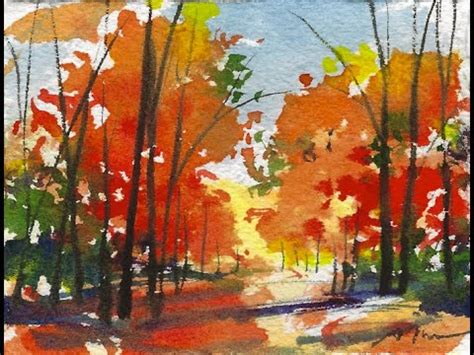 Quick Watercolor Painting - Autumn Landscape by Sumiyo Toribe - YouTube