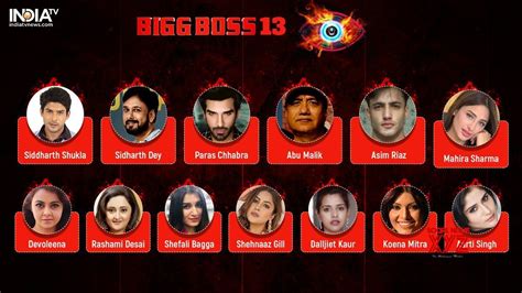 Bigg Boss 13 Contestants Complete List With Pics 2019 (Official)