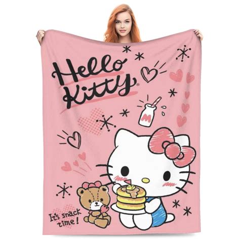 Hello Kitty Blanket Lightweight Throw Blanket Flannel Fleece Microfiber ...