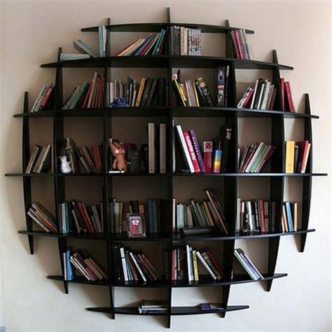 Design Ideas: Appealing Round Wall Mounted Bookshelves In Artistic ...