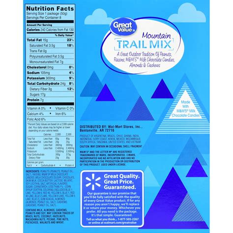 Trail Mix Nutrition Label - 1stadenium