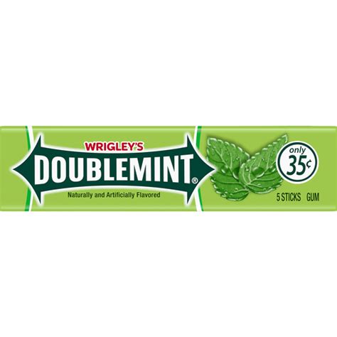 WRIGLEY'S DOUBLEMINT Mint Gum Chewing Gum, Single Pack, 5 Stick Pack ...