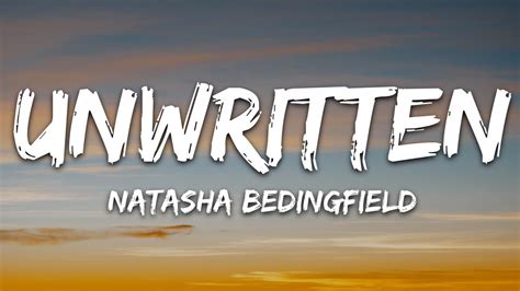 Natasha Bedingfield - Unwritten (Lyrics) - YouTube